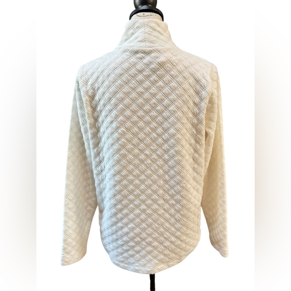 J. Crew Quilted Mockneck Pullover Women’s Small Ivory Top - Picture 3 of 10